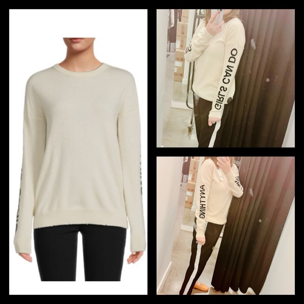 Zadig & Voltaire Wool & Cashmere Sweater (sleeves: Girls Can Do Anything)